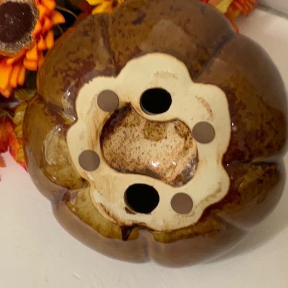 GLASS PUMPKIN WITH WIRE STEM NWOT - Picture 3 of 6